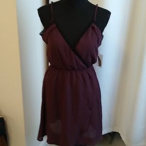 NWT Burgundy off the Shoulder mini Dress